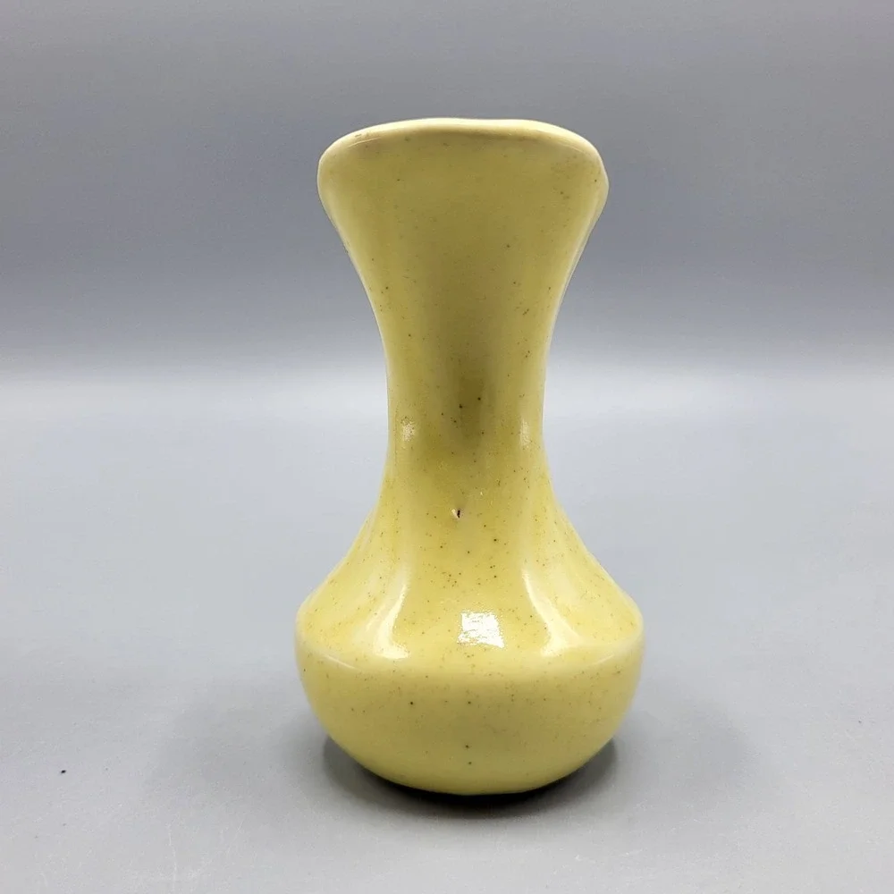 Vintage Yellow Ceramic Miniature Pitcher Vase With Handle Home Shelf Decor